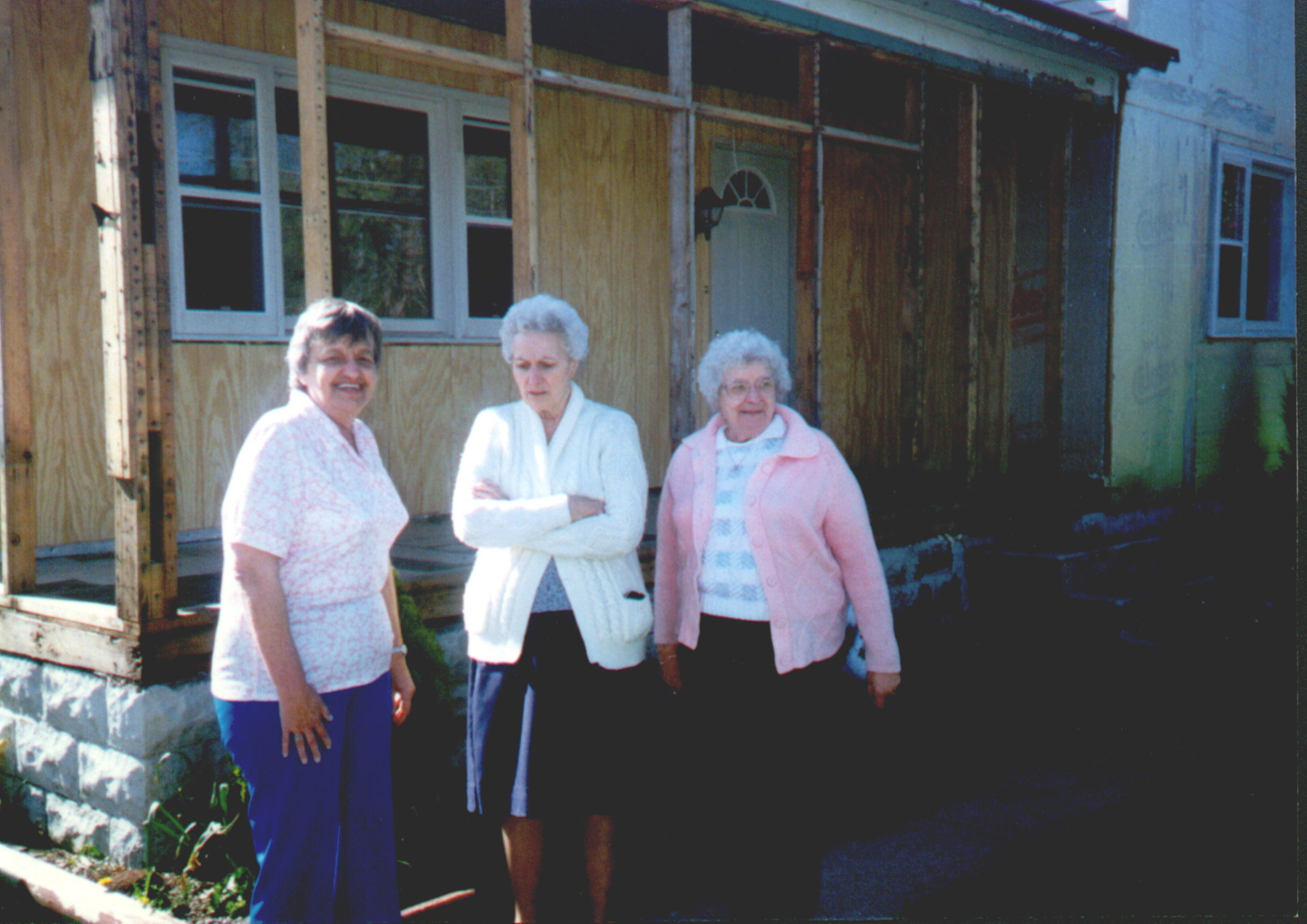 Joan Thines, Gertrude Franclemont, and Marge Thines in 1991